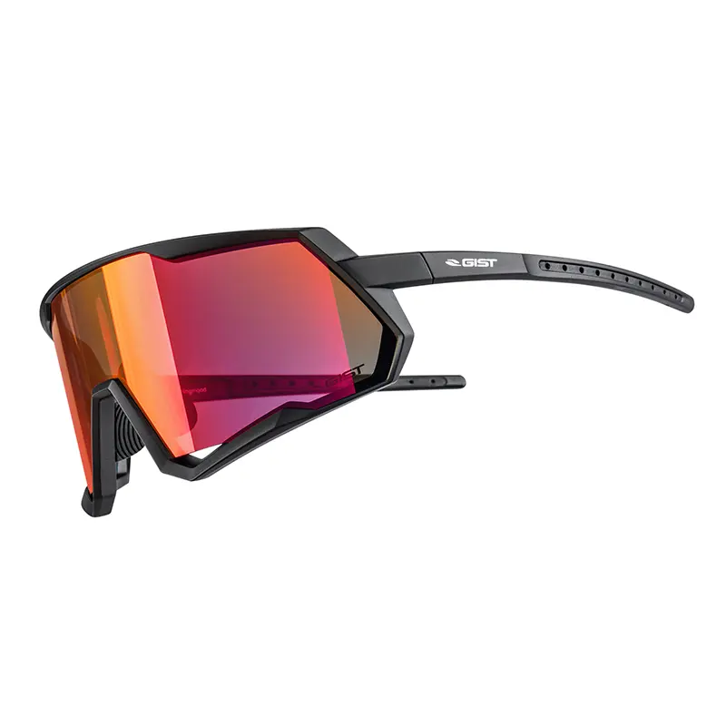 Lunettes de cyclisme adulte Gist Mask monture noir verres rouge polycarbonate