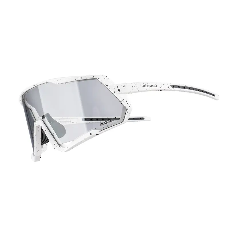 Fahrradbrille für Erwachsene GIST Mask Gestell weiß photochrome Gläser Kategorie 1-3