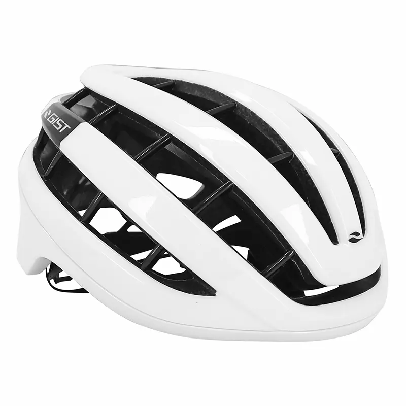 Fahrradhelm Erwachsene GIST Road Rapido weiß glänzend 56-62 cm Ratschenverstellung 255 g