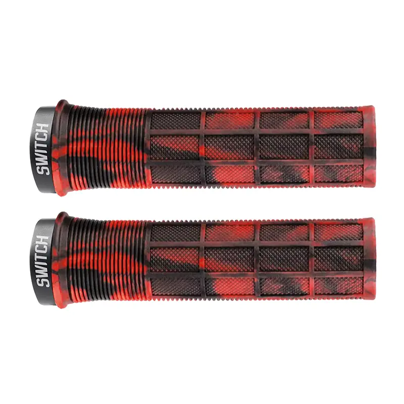 Poignées city-VTT Switch Supergrip Lock-on rouge fumé (paire)