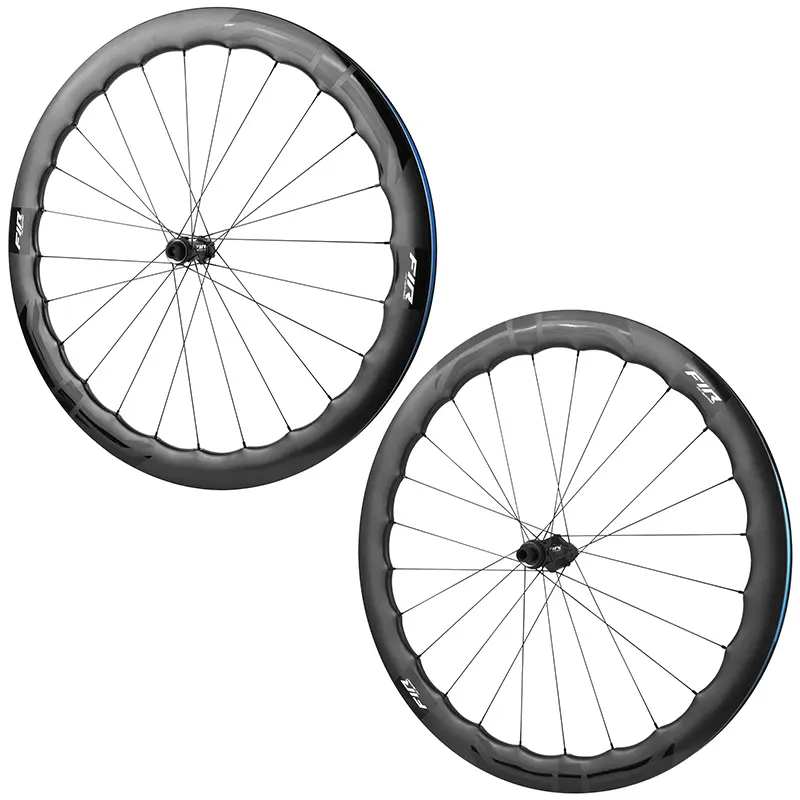 Roues route disque 700 Fir FC 50 Pro Centerlock carbone noir cassette SRAM XDR 12V axe traversant 12-100 et 12-142 hauteur-profil 46-50 mm (paire) tubeless ready