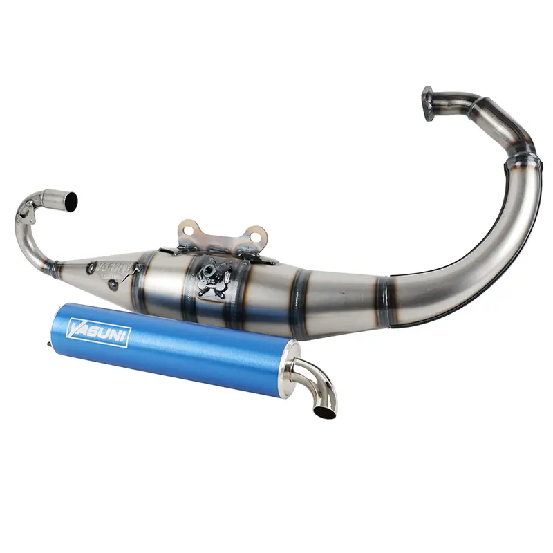 Silencieux Yasuni R verni MBK 50 Booster, Stunt - Yamaha 50 BWS - Bleu azur TUB307A