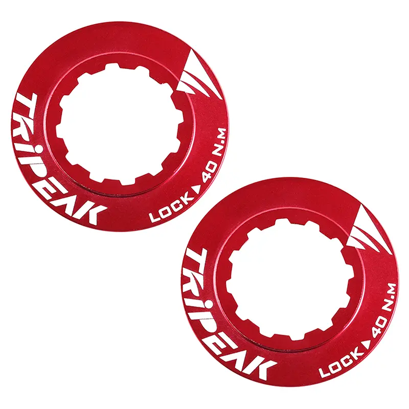 صامولة قرص فرامل Centerlock Tripeak ألومنيوم خفيف الوزن للغاية 7G أحمر - شد داخلي (زوج)