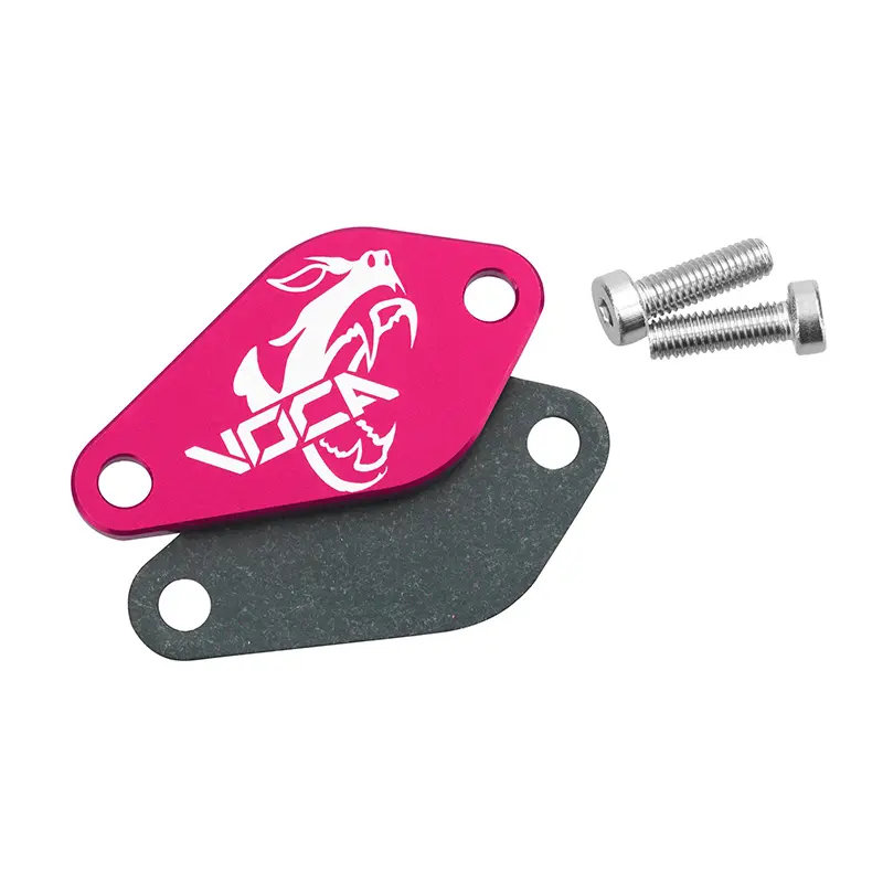 Obturateur pompe à huile VOCA Racing aluminium CNC rose Minarelli 50 AM6 Derbi Senda