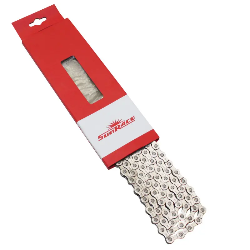 سلسلة دراجة 7-8 سرعات طريق-جبال Sunrace CNM84 فضي 116 وصلة متوافقة مع Shimano و Sram