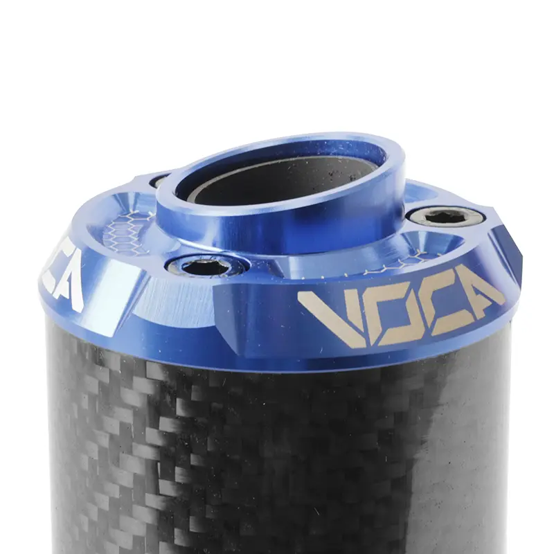 Schalldämpfer VOCA Racing Rookie 50 RD30400 Carbon mit anodisierter blauer Endkappe — Ansicht 2