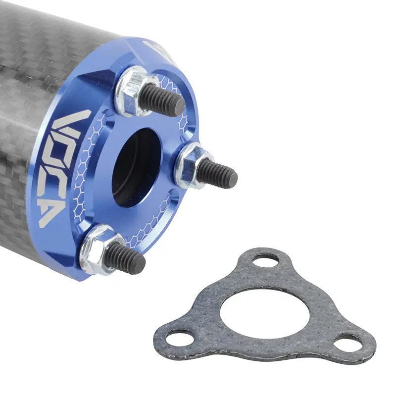 Schalldämpfer VOCA Racing Rookie 50 RD30400 Carbon mit anodisierter blauer Endkappe — Ansicht 3