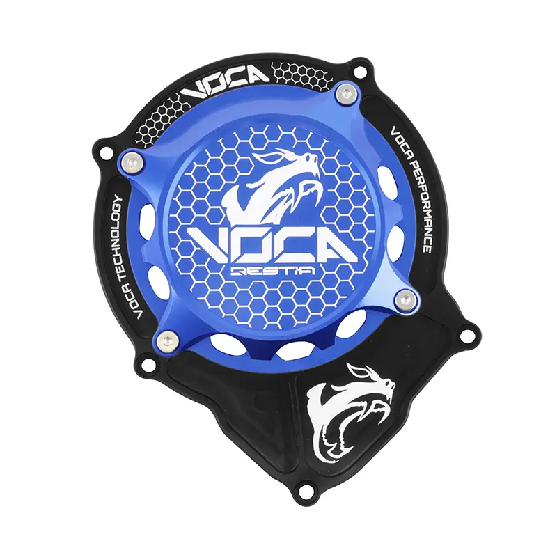 Carter allumage 50 a boite Voca Racing pour minarelli 50 AM6-BETA 50 rr-rieju 50 mrt-sherco 50 SM-R, se-r alu CNC noir-bleu