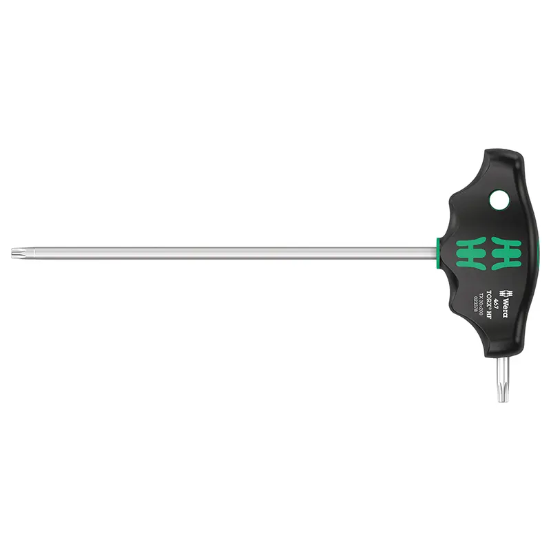 Cle torx manche en t Wera 467 HF T30X200MM noir-vert (vendu a l'unite) -marque allemande pour les ateliers