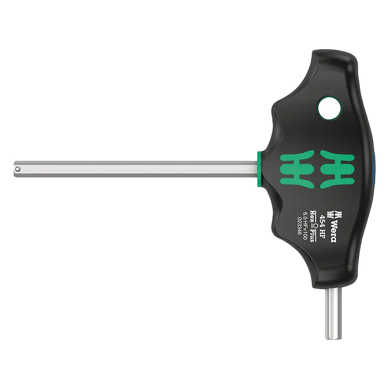 Clé Allen 6 pans manche en T Wera 454 hex plus 6x100 mm noir-vert