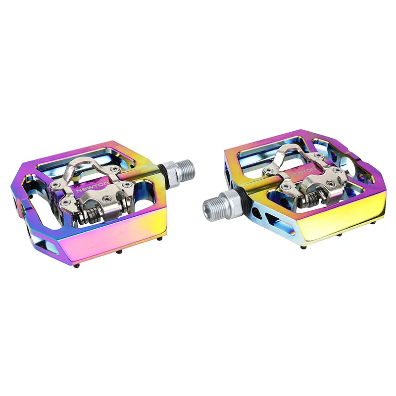 Newton alu oil anodiseret MTB pedal med leje (kompatibel med shimano cleat) (par) 105X95X23 MM