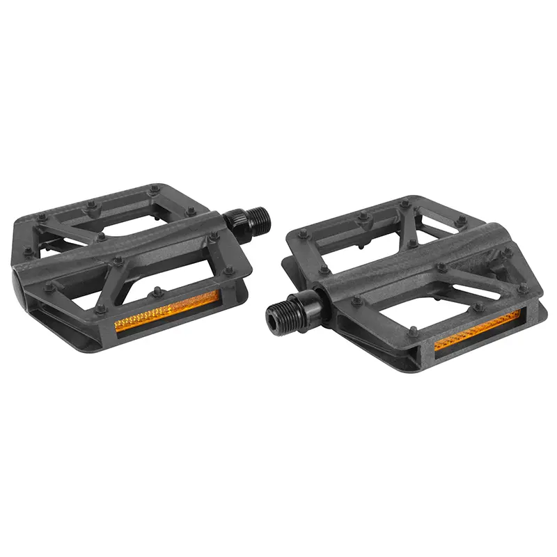 Pédales VTT BMX Newton carbone injecté noir 9-16" roulement double réflecteur (paire) 100x98,8x21,2 mm