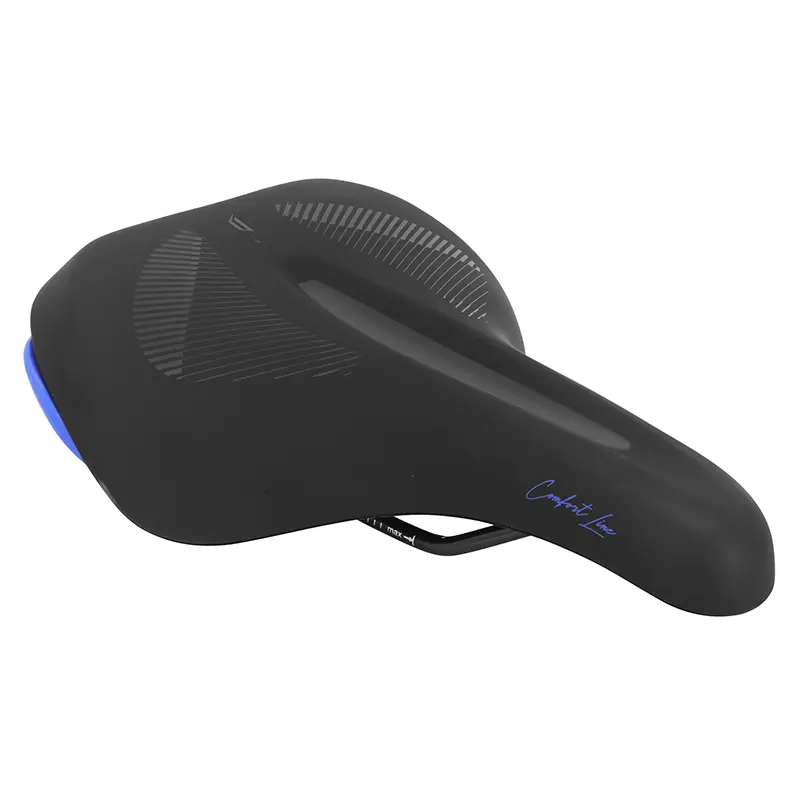 Selle Newton city comfort line large noir-bleu 266X208MM rail acier noir