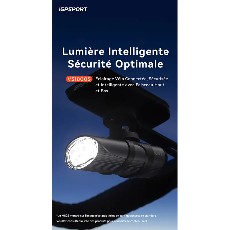 Intelligente Fahrrad-Frontbeleuchtung iGPSPORT VS1800S LED 1800 Lumen Reichweite 180 m Bluetooth 11 Modi — Ansicht 7