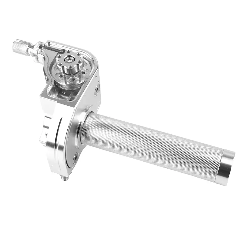 Poignée de gaz 50 à boîte tirage rapide 30° alu CNC argent Replay
