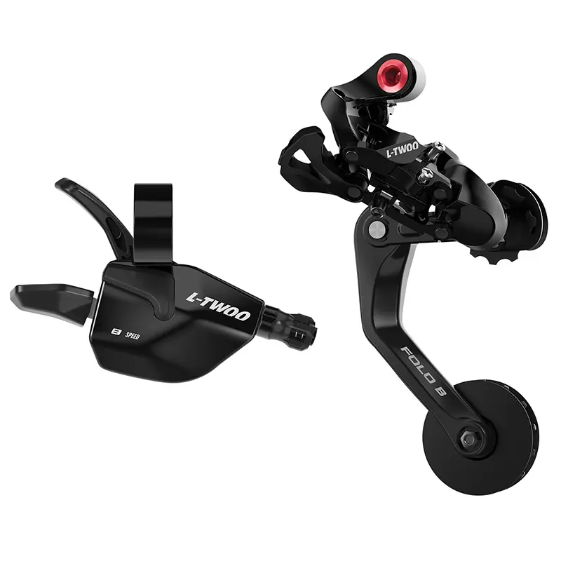 Transmission vélo pliant urbain Ltwoo manette gauche 8V et dérailleur arrière noir