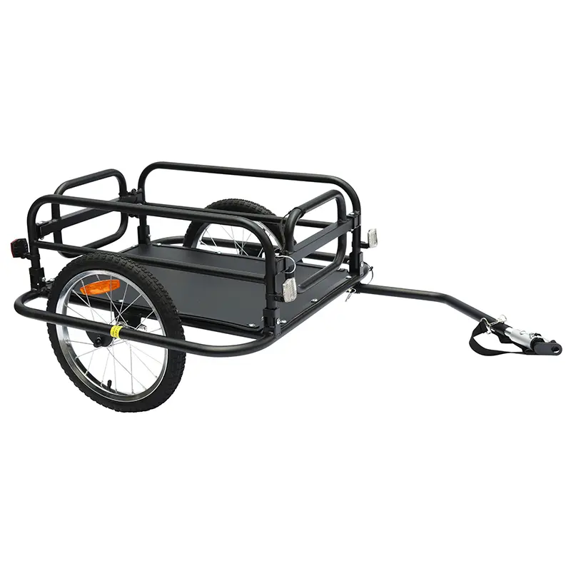 Fahrradanhänger faltbar Nutzlast max. 30 kg (L69x47xH26,5) mit 16"-Rädern und Hinterradachsenbefestigung (kompatibel mit Vollachse/Mutter - Schnellspanner)