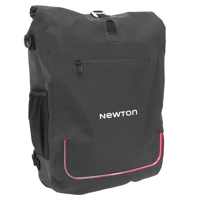 Πλευρικό πίσω τσάντα σακίδιο ποδηλάτου Newton με LED κόκκινο 22L μαύρο με αποσπώμενη εσωτερική τσέπη φερμουάρ