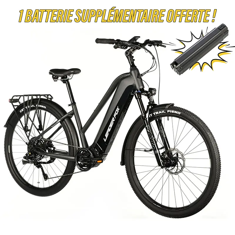 Velo electrique-vae VTC 28 Leader Fox barnet 2025 femme gris 9V moteur central bafang M510 36V 95NM batterie 20AH (18'' - H46CM - taille m - pour adulte de 168CM à 178CM)