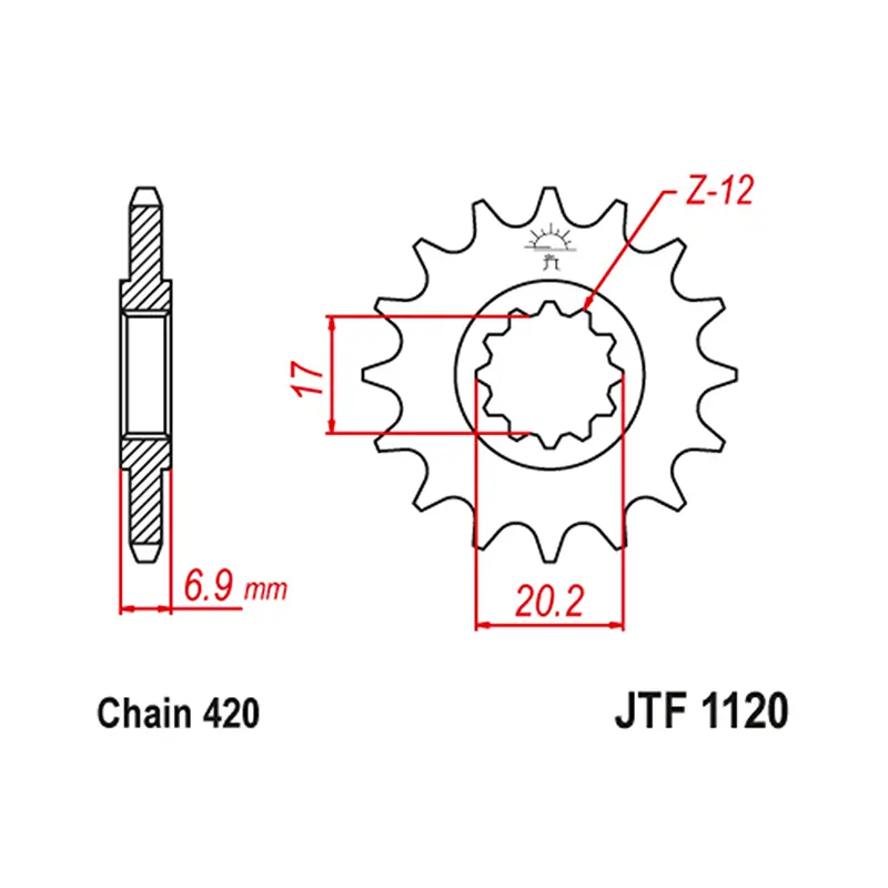 JT SPROCKETS Vorderes Ritzel — Ansicht 4