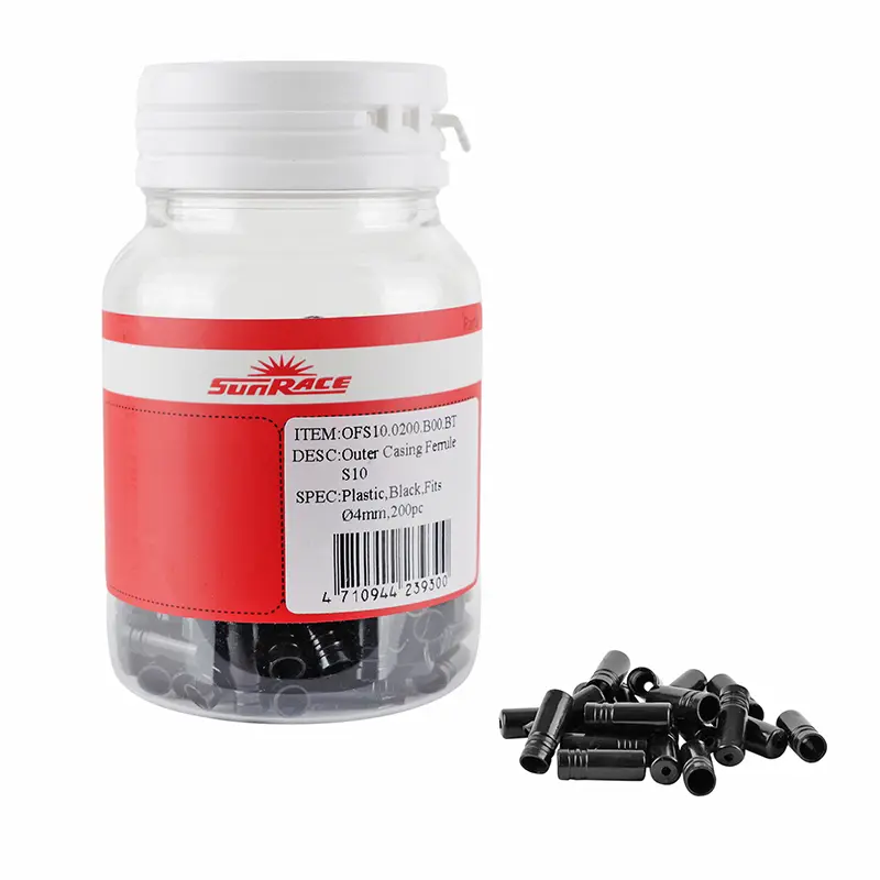 Embout de gaine 4 mm - longueur 16 mm plastique Sunrace (boite de 200)
