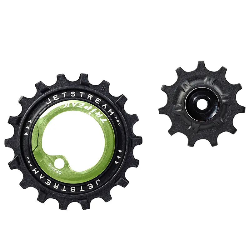 Ролка за скоростна кутия Tripeak 11-18 зъба керамика 12-11x2V Shimano GRX RX810-815-820-825 зелена (комплект от 2)
