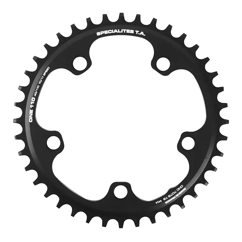 Plateau gravel 5BRA d.110 pour shimano GRX mono ta 110 one 40DTS compatible shimano-sram noir 10-11-(12V sram)