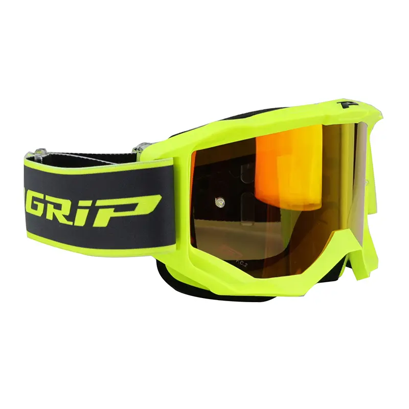 Cross-Brille Progrip 3300 FL Spiegelrot-Bildschirm kratzfest UV-sicher beschlagfrei gelb fluoreszierend matt — Ansicht 2