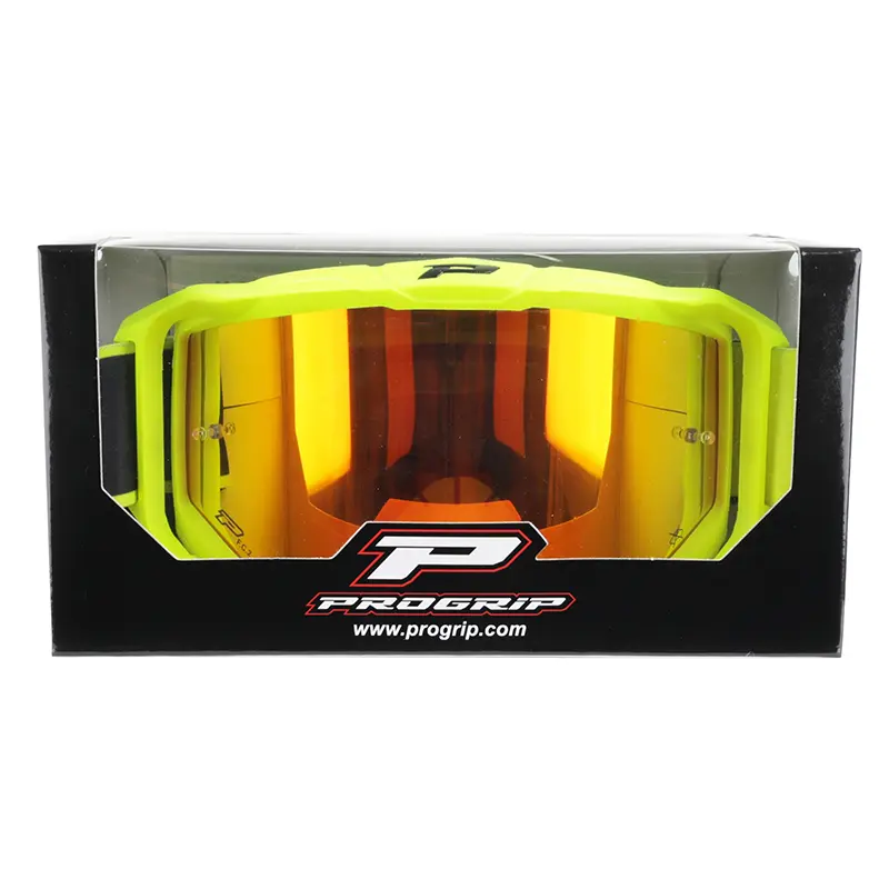 Cross-Brille Progrip 3300 FL Spiegelrot-Bildschirm kratzfest UV-sicher beschlagfrei gelb fluoreszierend matt — Ansicht 4