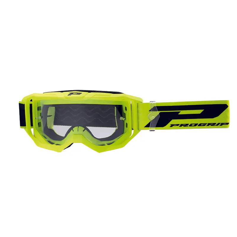 ProGrip 3300 TR Vision Go Cross-Brillenmaske gelb fluoreszierend matt transparentes Display kratzfest UV-sicher beschlagfrei — Ansicht 2