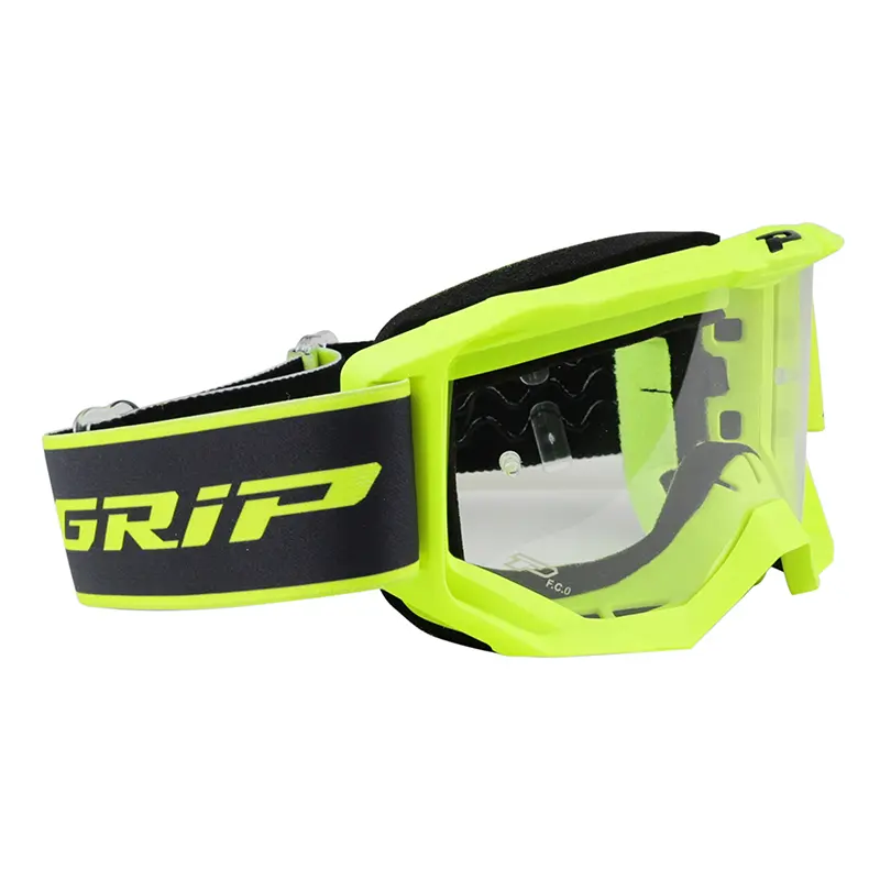 ProGrip 3300 TR Vision Go Cross-Brillenmaske gelb fluoreszierend matt transparentes Display kratzfest UV-sicher beschlagfrei — Ansicht 3