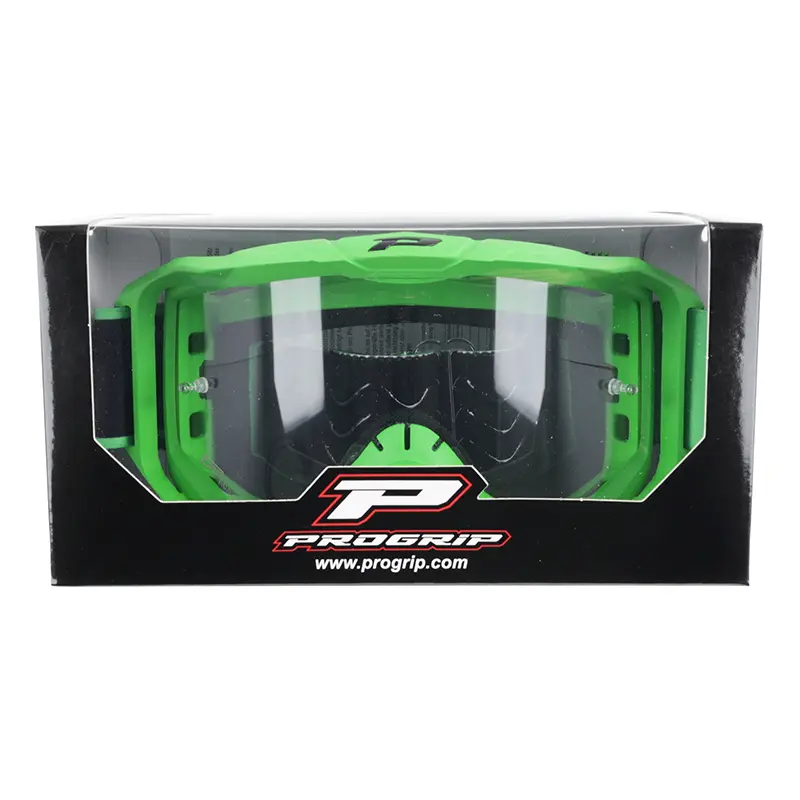 Progrip 3300 TR Vision Go 越野风镜 哑光绿 透明镜片 防刮/防紫外线/防雾 — 第 4 视图