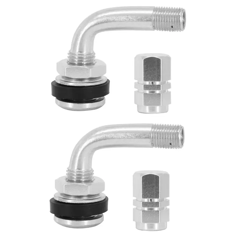 Valve de pneu tubeless coudée aluminium argent REPLAY (paire)