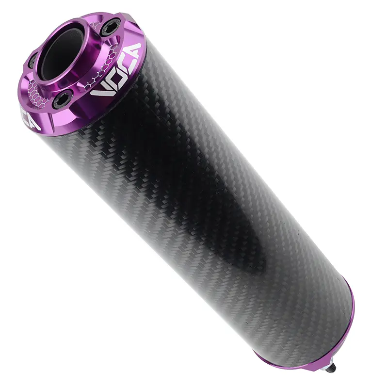 Schalldämpfer Voca Racing 50 mit Box Voca Evo Bestia RD30400 Kohlefaser violett anodisiertes Endrohr für Rookie, Chromed, SCR, MK, Barikit
