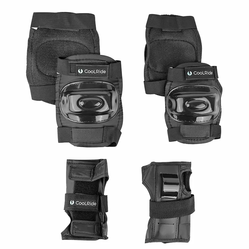 Kit protection 6 pièces Sélection P2R Coolride noir (genouillères, coudières, poignets)
