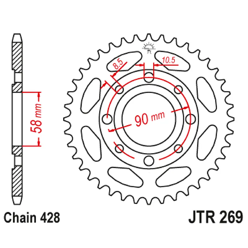 Coroană din oțel JT SPROCKETS — vederea 4