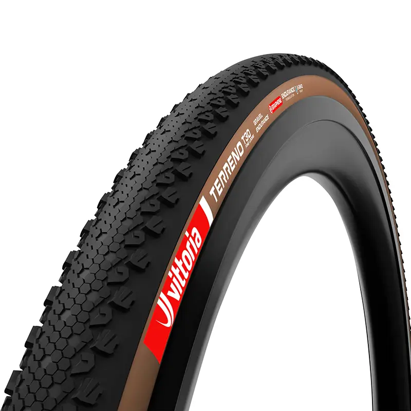 Pneu gravel Vittoria Terreno T30 700 x 45 Fine Loose Endurance Graphene 2.0 noir-marron tubeless ready TS