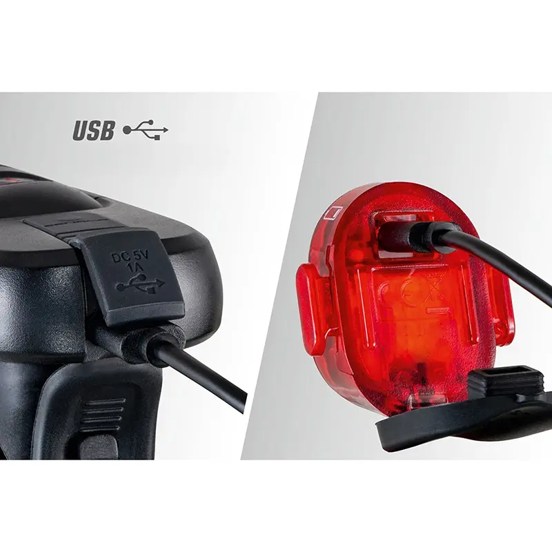 Iluminat bicicletă USB Sigma Aura 45 Micro Set Nugget II negru omologat — vederea 5