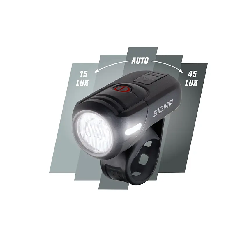 Iluminat bicicletă USB Sigma Aura 45 Micro Set Nugget II negru omologat — vederea 6
