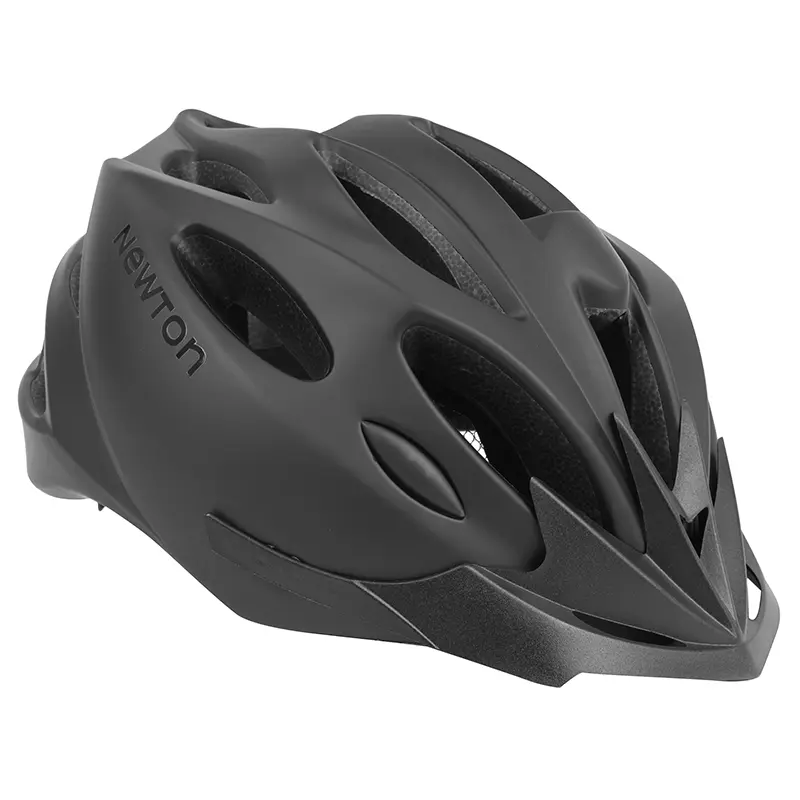 Casco de bicicleta adulto Newton carretera-MTB deporte negro mate in-mold cierre Fidlock talla 58-61 con visera