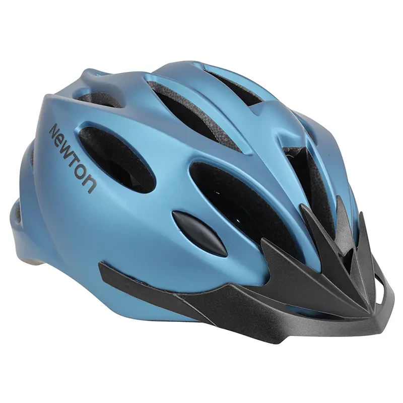 Casque vélo adulte NEWTON Newton route-VTT sport bleu mat in-mold fermeture boucle Fidlock taille 58-61 avec visière