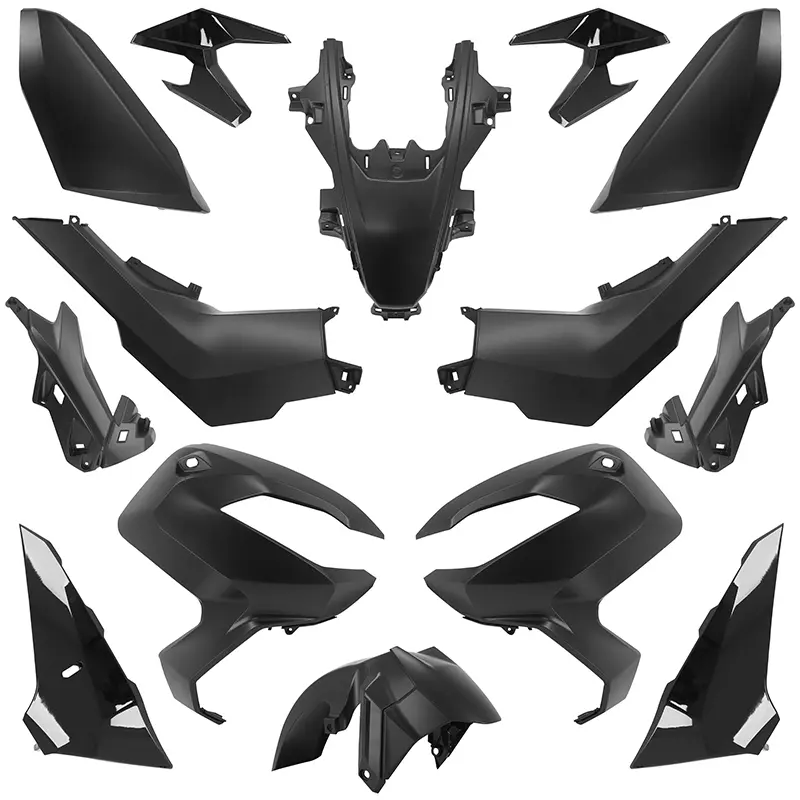 Carrosserie carenage maxiscooter P2R adaptable Honda 350 ADV 2022-2024 noir mat kit 14 pièces
