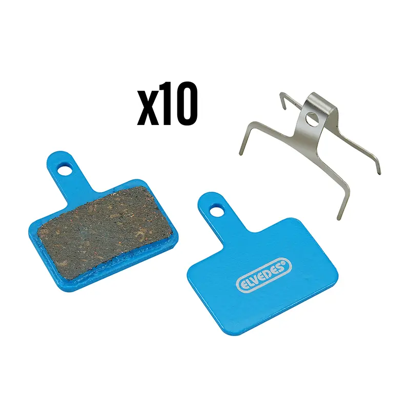 Bremsbeläge VTT Elvedes soft organic Shimano Deore M525-M515-M475-C501-C601-T615-T675, Acera M3050, Alivio M395-M446-4050, Altus M315-M365-M375, MT200-400-410-500-UR-300 (Box 10 Paare)
