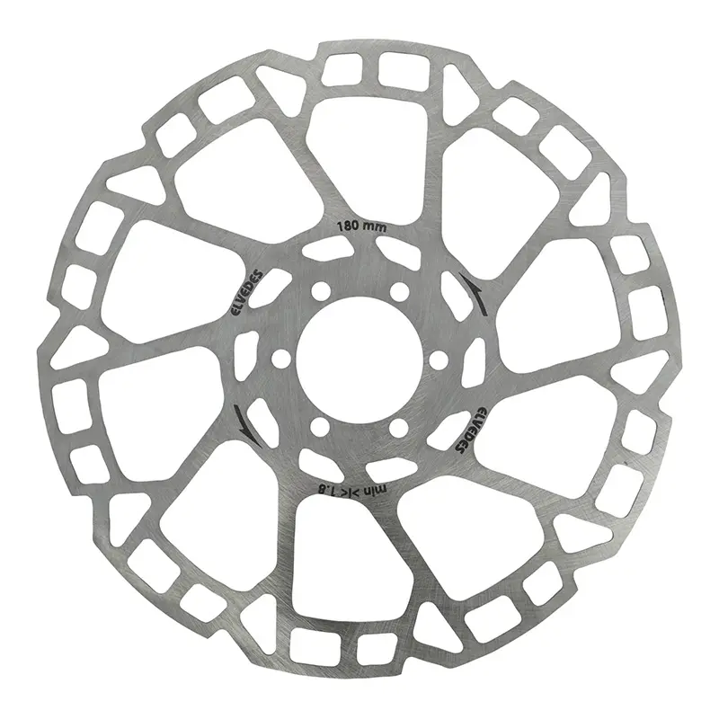 Disque de frein VTT Elvedes 180 mm 6 trous argent épaisseur 2 mm