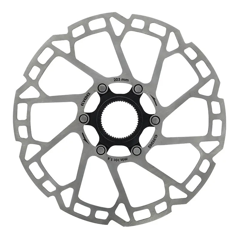 Disque de frein VTT Centerlock Elvedes 203 mm argent épaisseur 1,8 mm