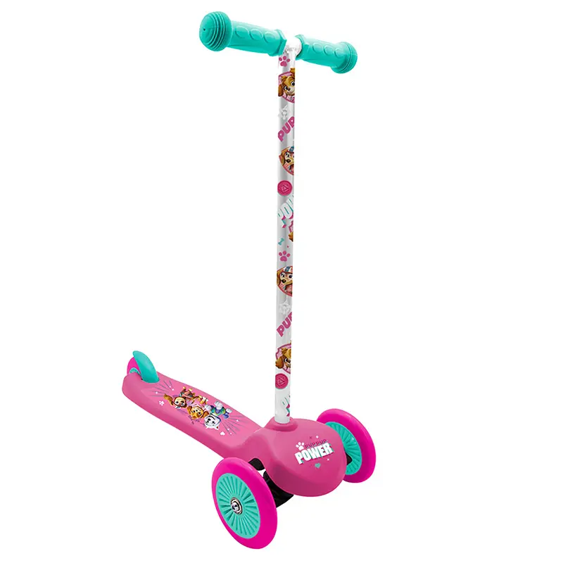 Trottinette enfant Disney Patrouille 3 roues rose pliable réglable
