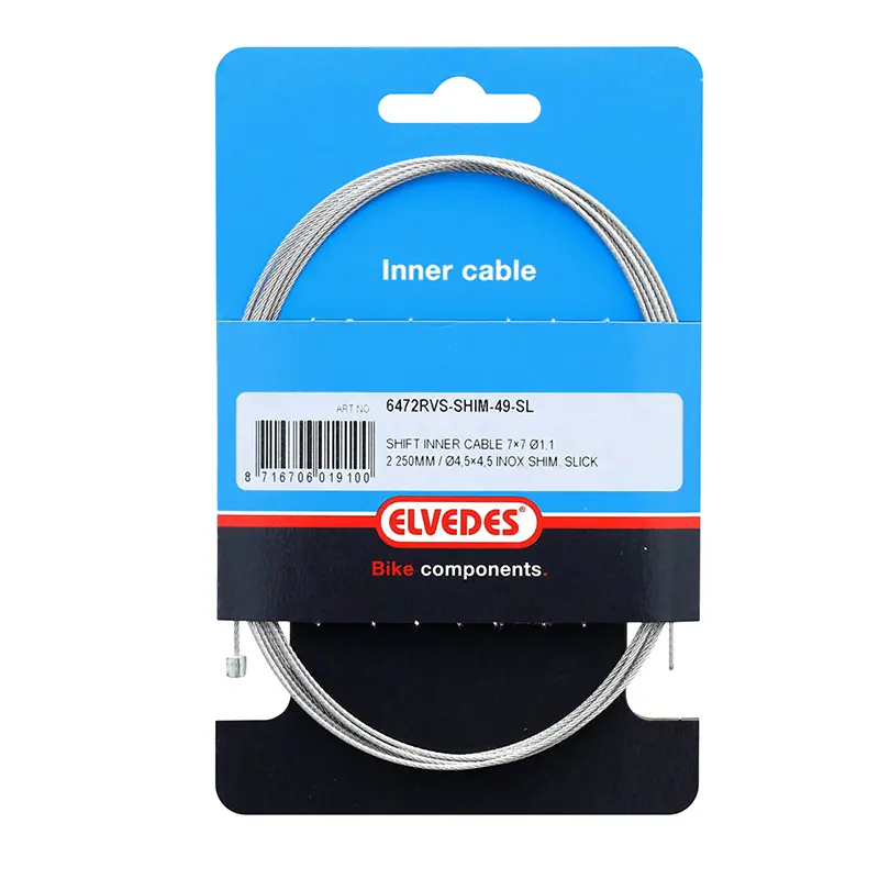 Câble de dérailleur Elvedes inox D1,1 mm L2,25 m compatible Shimano-SRAM 49 brins