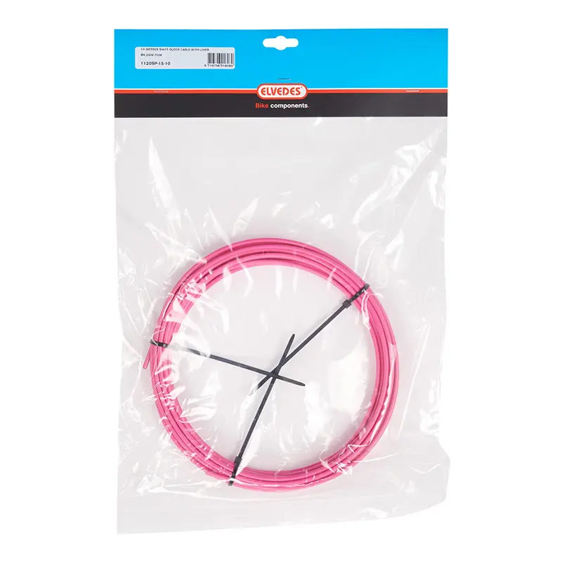 Gaine de dérailleur Elvedes rose 4,1 mm avec liner anti-friction (10 m)