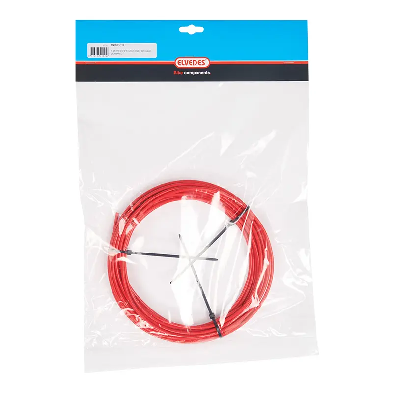 Elvedes red derailleur housing 4.1 mm 10 m roll with anti-friction liner