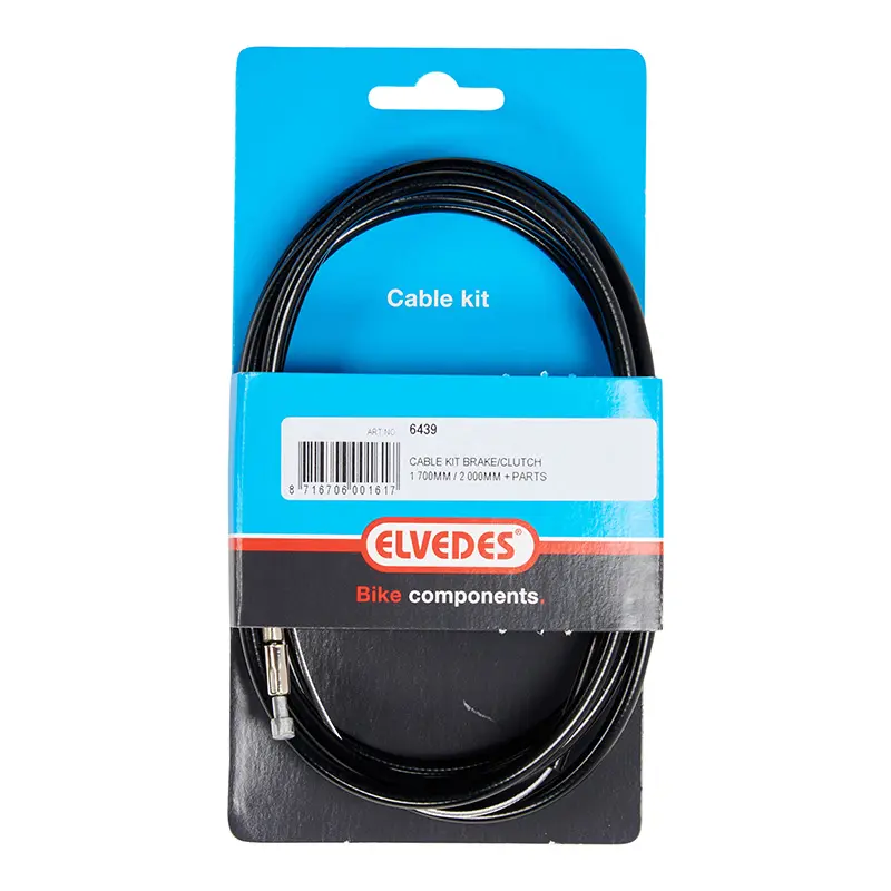 Transmission frein route Elvedes gaine noir 2,00 m-cable galva 1,8M (kit transmission 1CABLE-1 gaine)